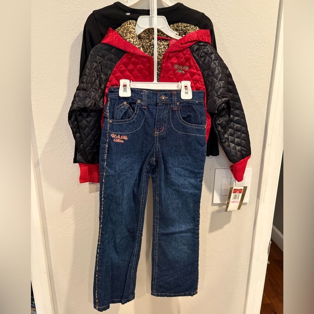 Vintage US Polo Association 3 Piece Girls Size 6 Denim Set Deadstock NWT 1990 - Picture 8 of 16